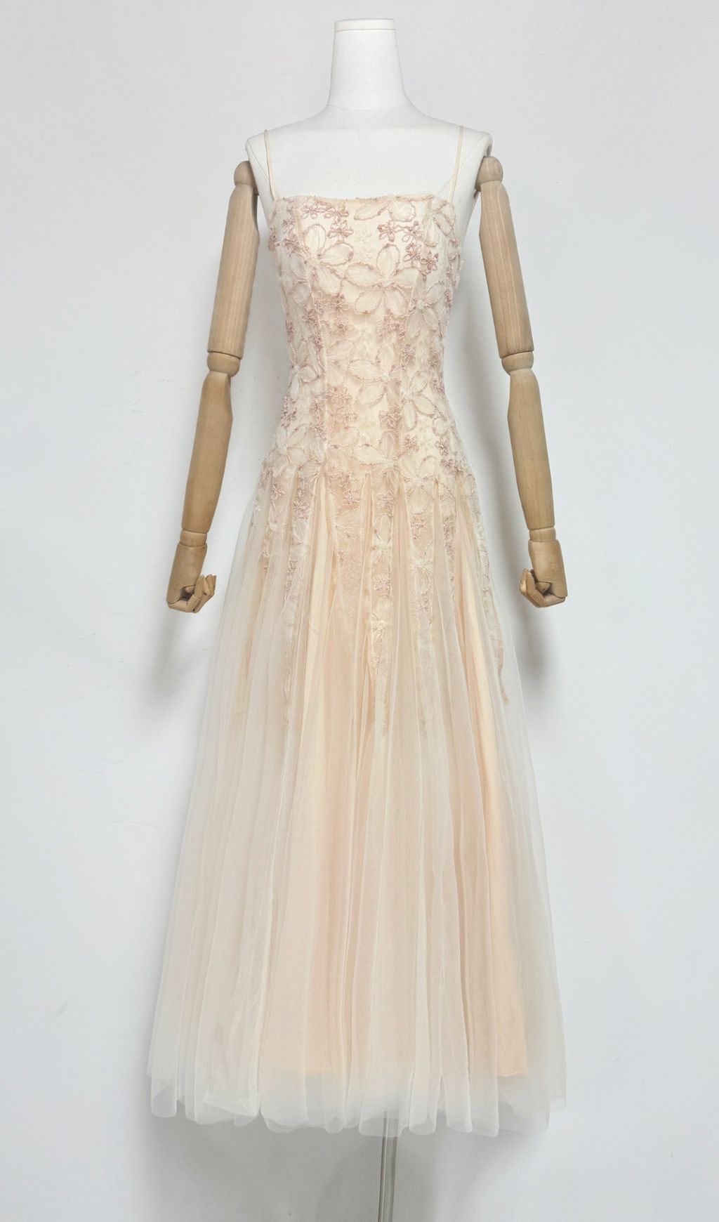 Gustave Ethereal Floral Embroidered Mesh Maxi Dress