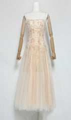 Gustave Ethereal Floral Embroidered Mesh Maxi Dress