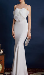 Druella Strapless Bow Maxi Dress