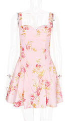 Calixte Romantic Floral Sweetheart Mini Dress