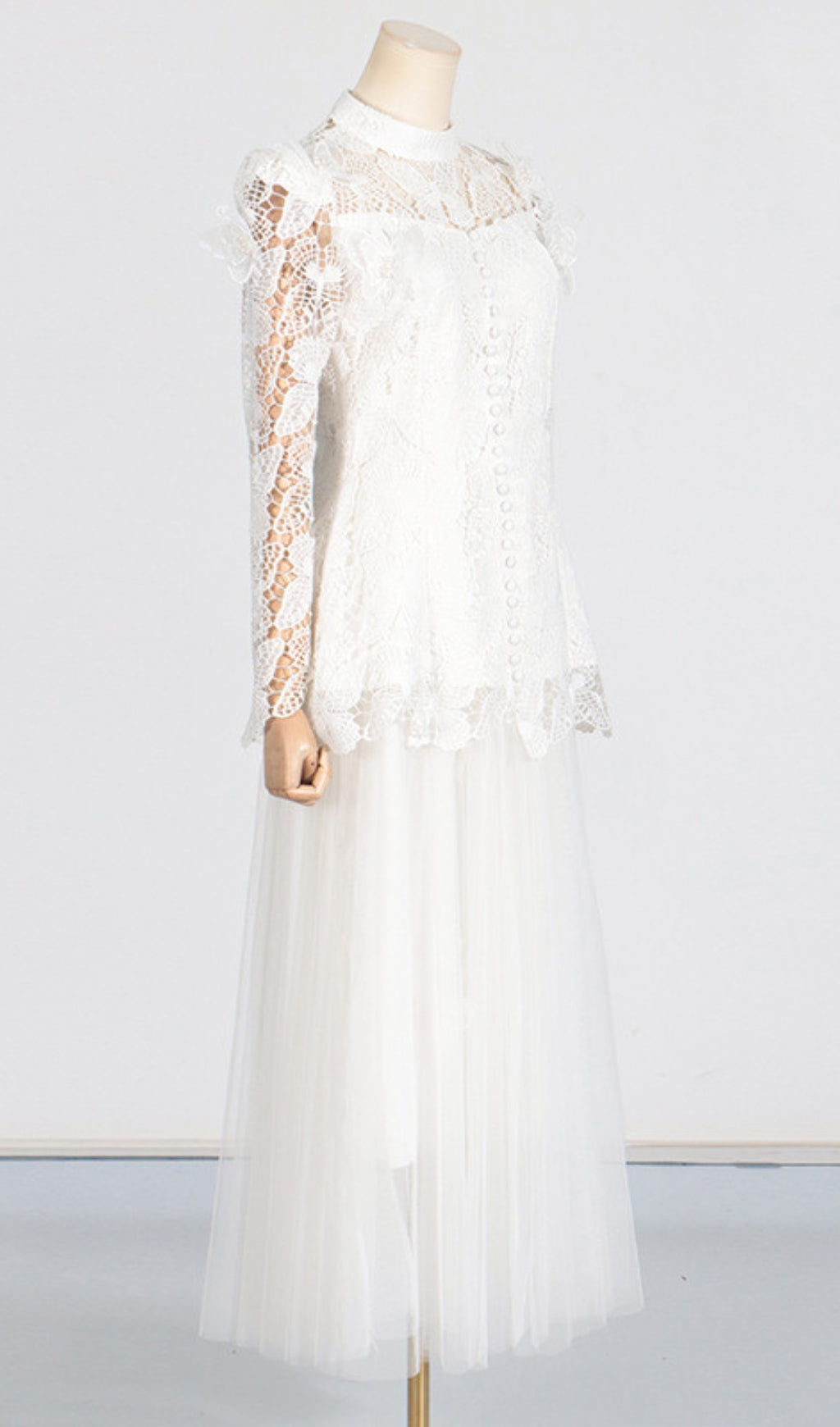 Ceyla Enchanting Sky Blue Butterfly Lace & Tulle Maxi Set