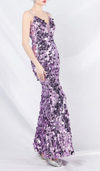 Chole Dazzling Purple Sequin Maxi Dress