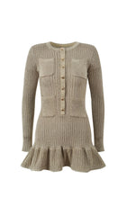 Shimmering Metallic Knit Mini Dress