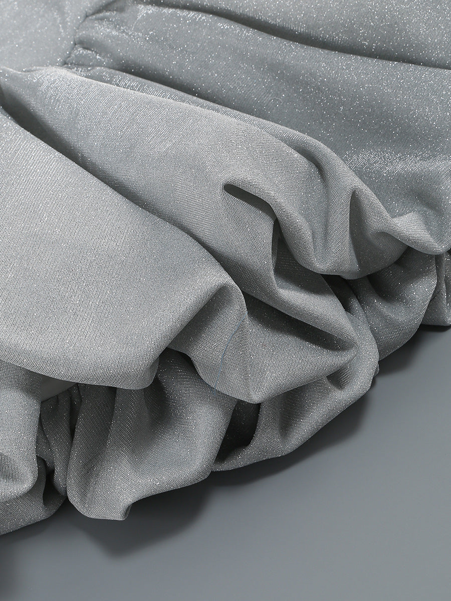 Jerrod Grey Sparkle Halter Bubble Mini Dress