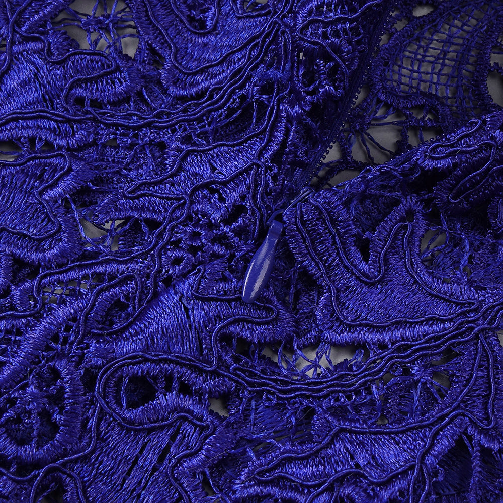 Hermia Royal Blue Lace Long Sleeve Mini Dress