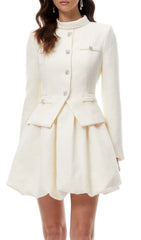 Jenner Luxe White Tweed Mini Dress