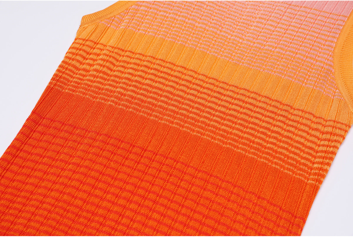 Sunset Ombre Ribbed Knit Maxi Dress