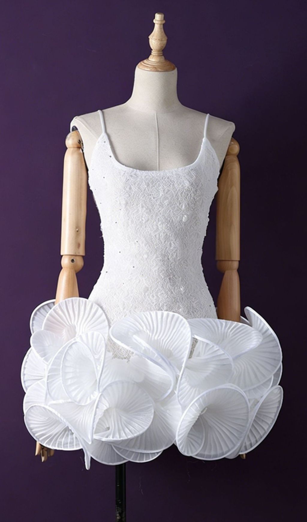 Jem Chic White Petal Ruffle Mini Dress