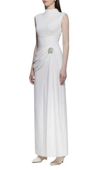 Iman Sleeveless Mock Neck Maxi Dress