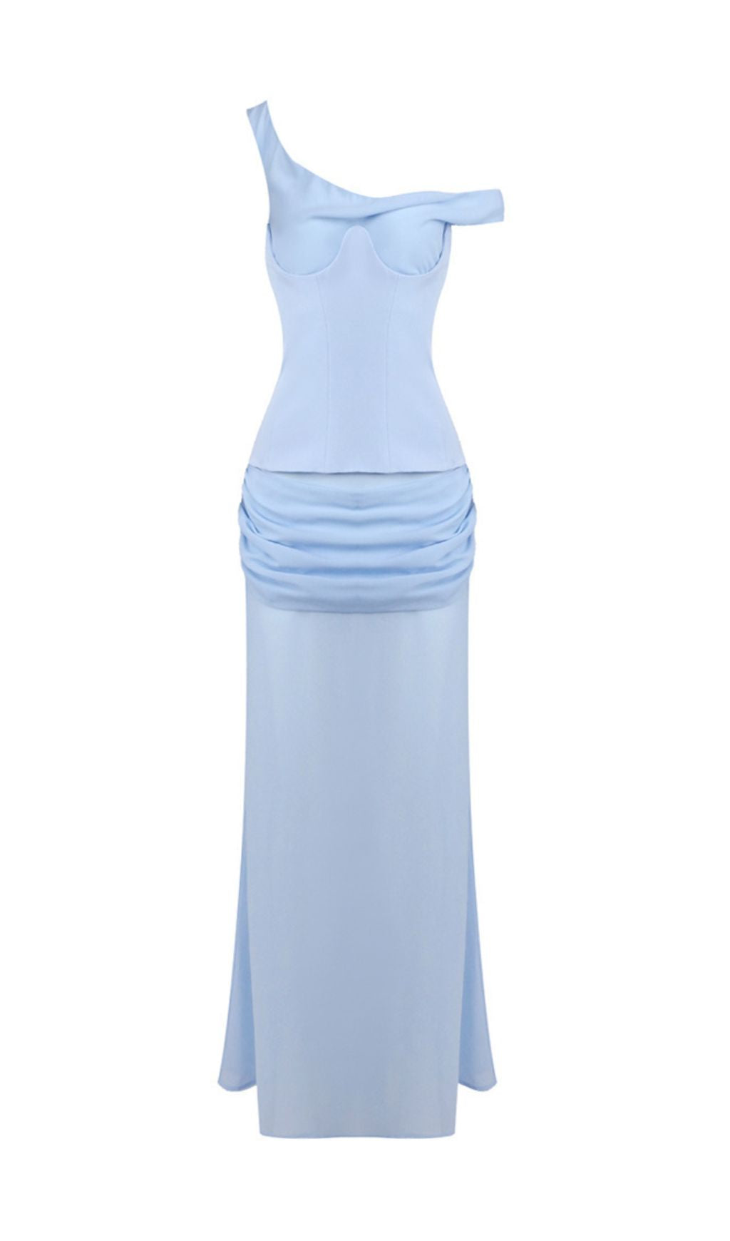 Istas Sky Blue Corset Maxi Gown
