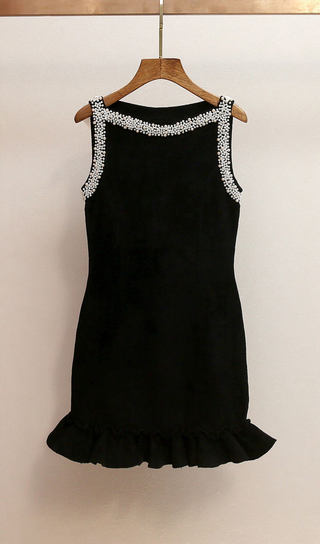 Chic Faux-Pearl Beaded Mini Dress