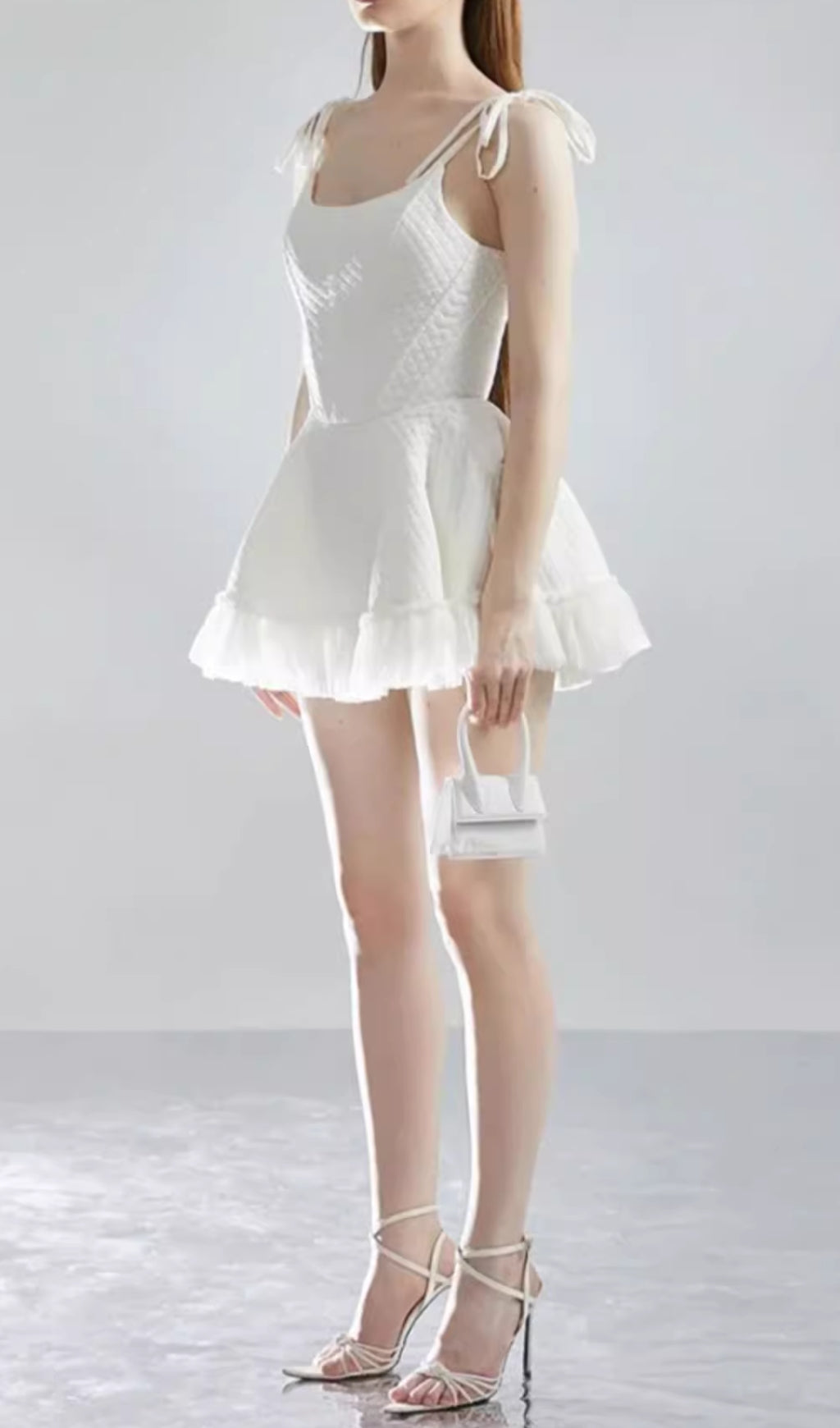 Edsel White Quilted Corset Mini Dress