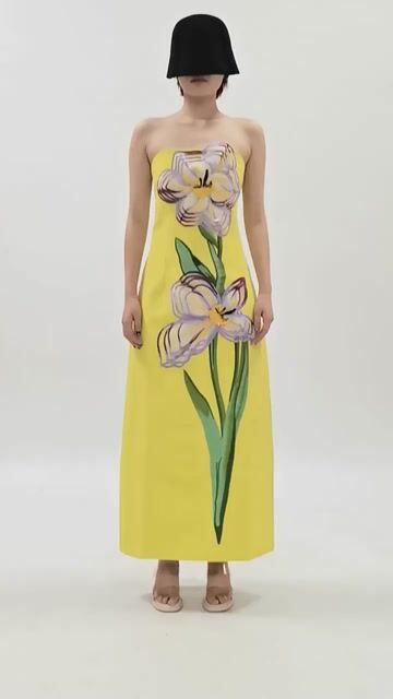 Radiant Bloom Strapless Maxi Dress