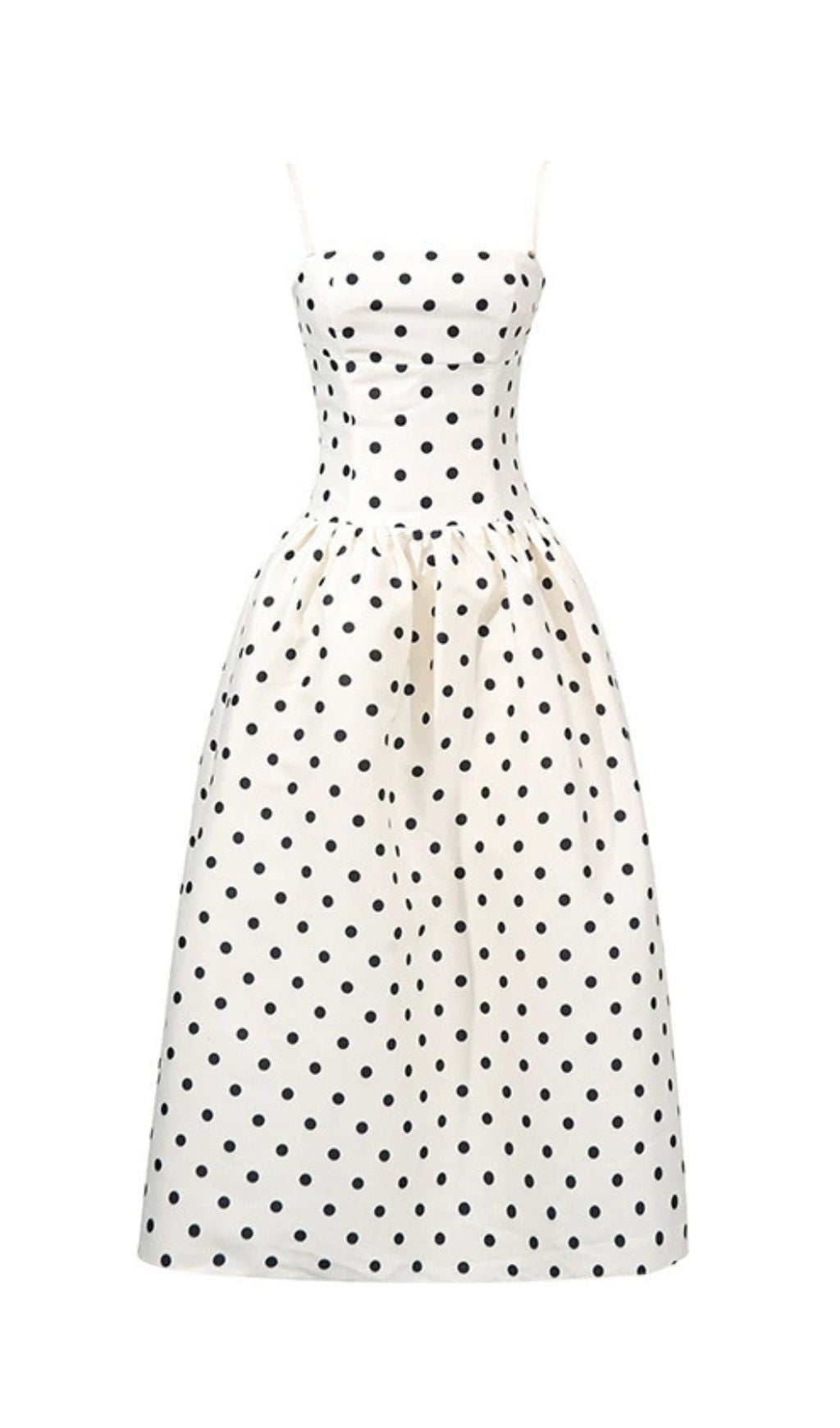 Floriane Retro Chic Polka Dot A-Line Midi Dress