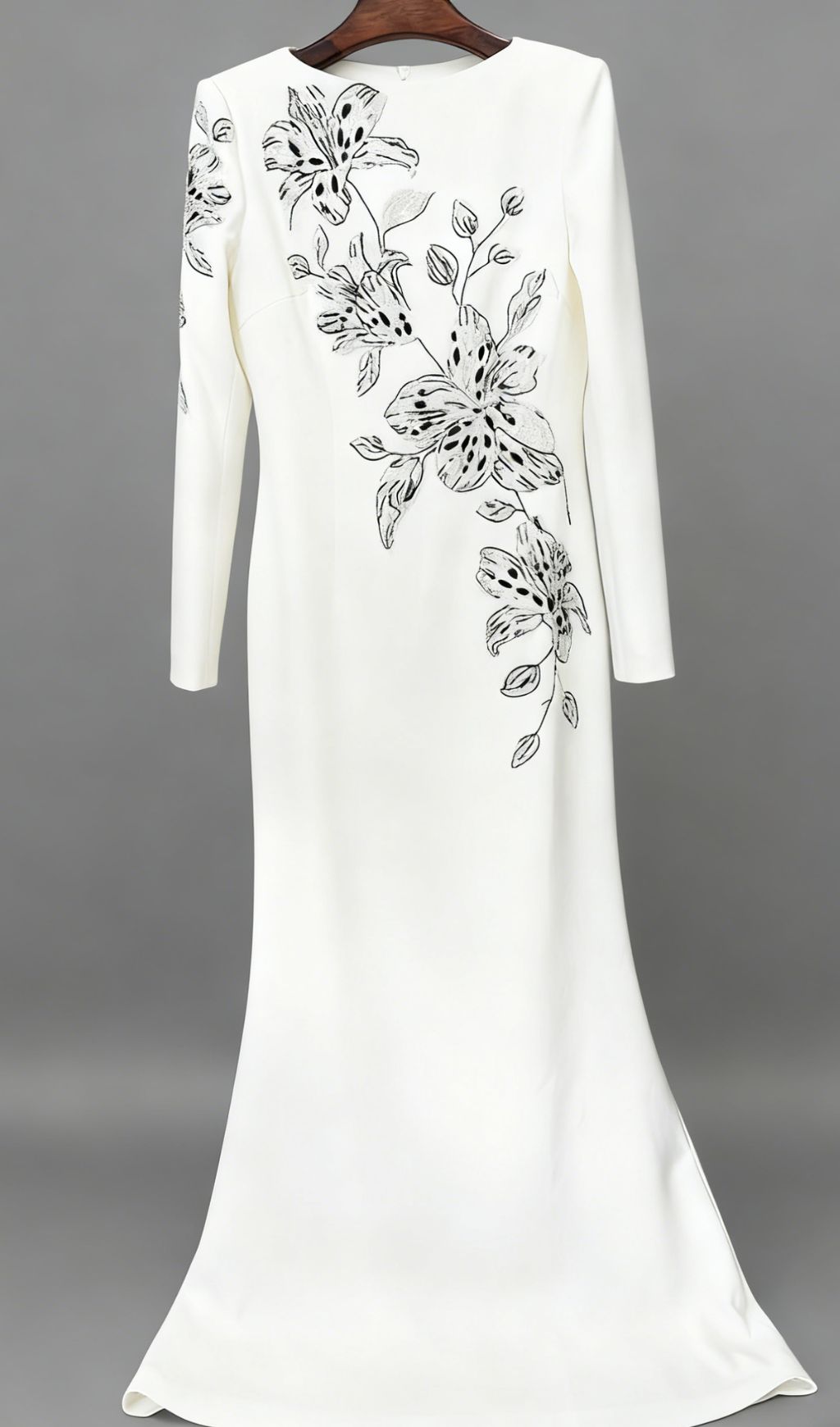 Jessica White Floral Embellished Evening Gown