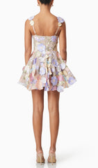 Deva Pastel 3D Floral Embellished Mini Dress