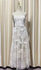 Heli Opulent Lace & Pleated Maxi Dress