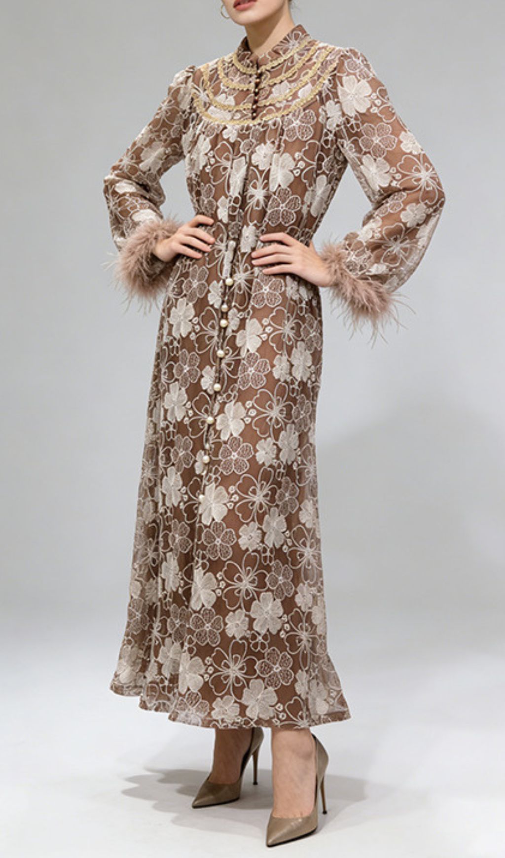 Jenner Floral Lace Midi Dress