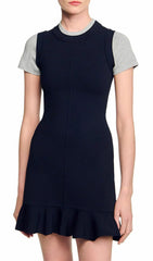 Chic Contrast Trim Short Sleeve Knit Dress