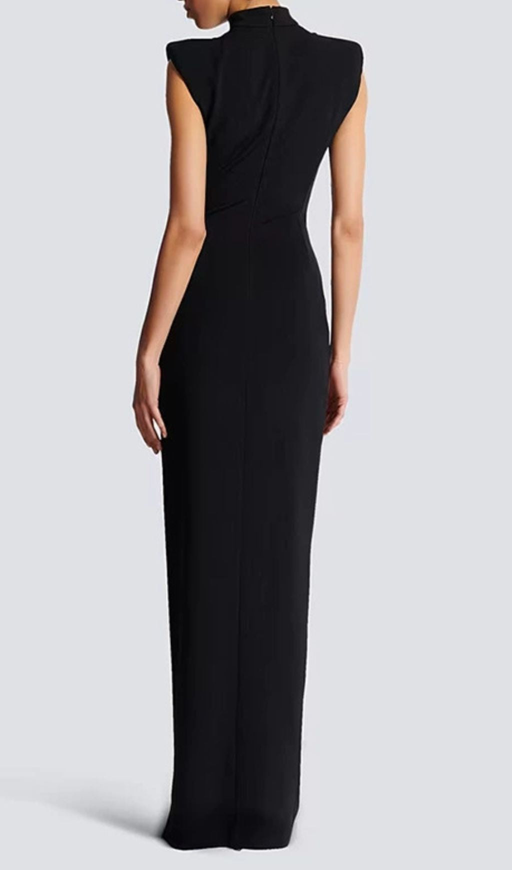 Jendayi Black Zipper Slit Maxi Dress