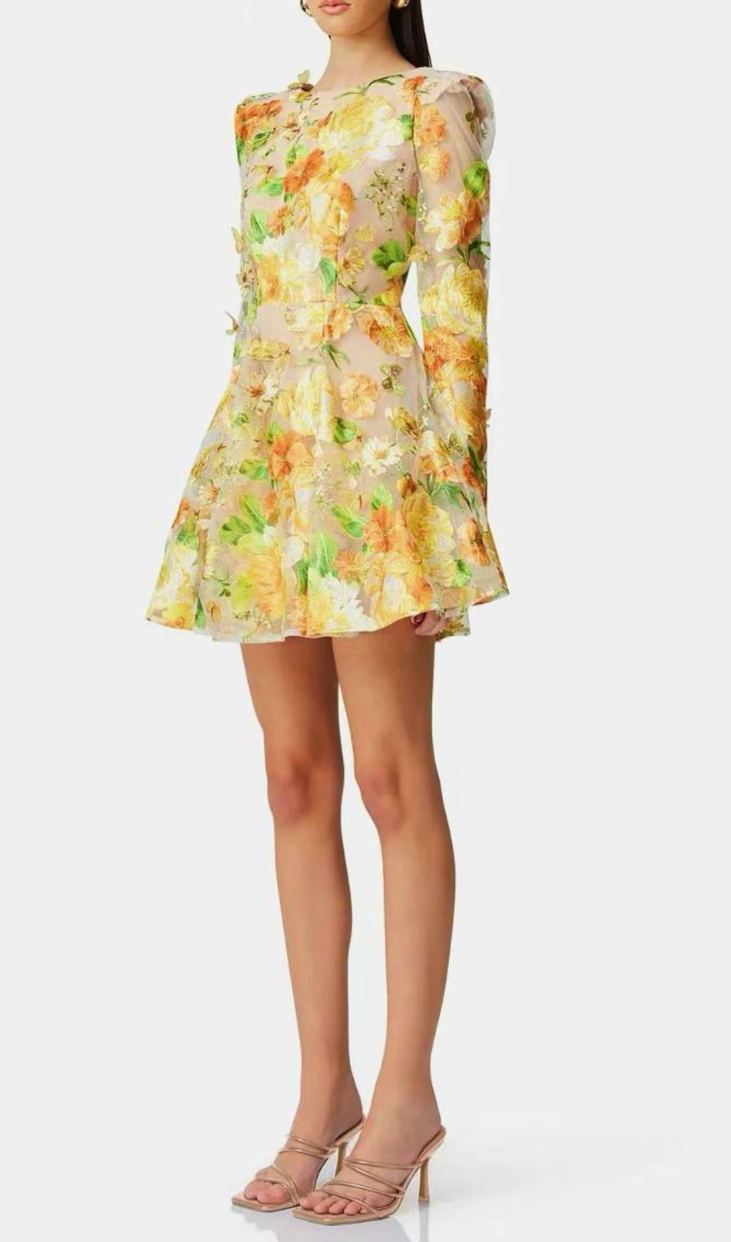 Empusa Sunshine Bloom Floral Embroidery Mini Dress