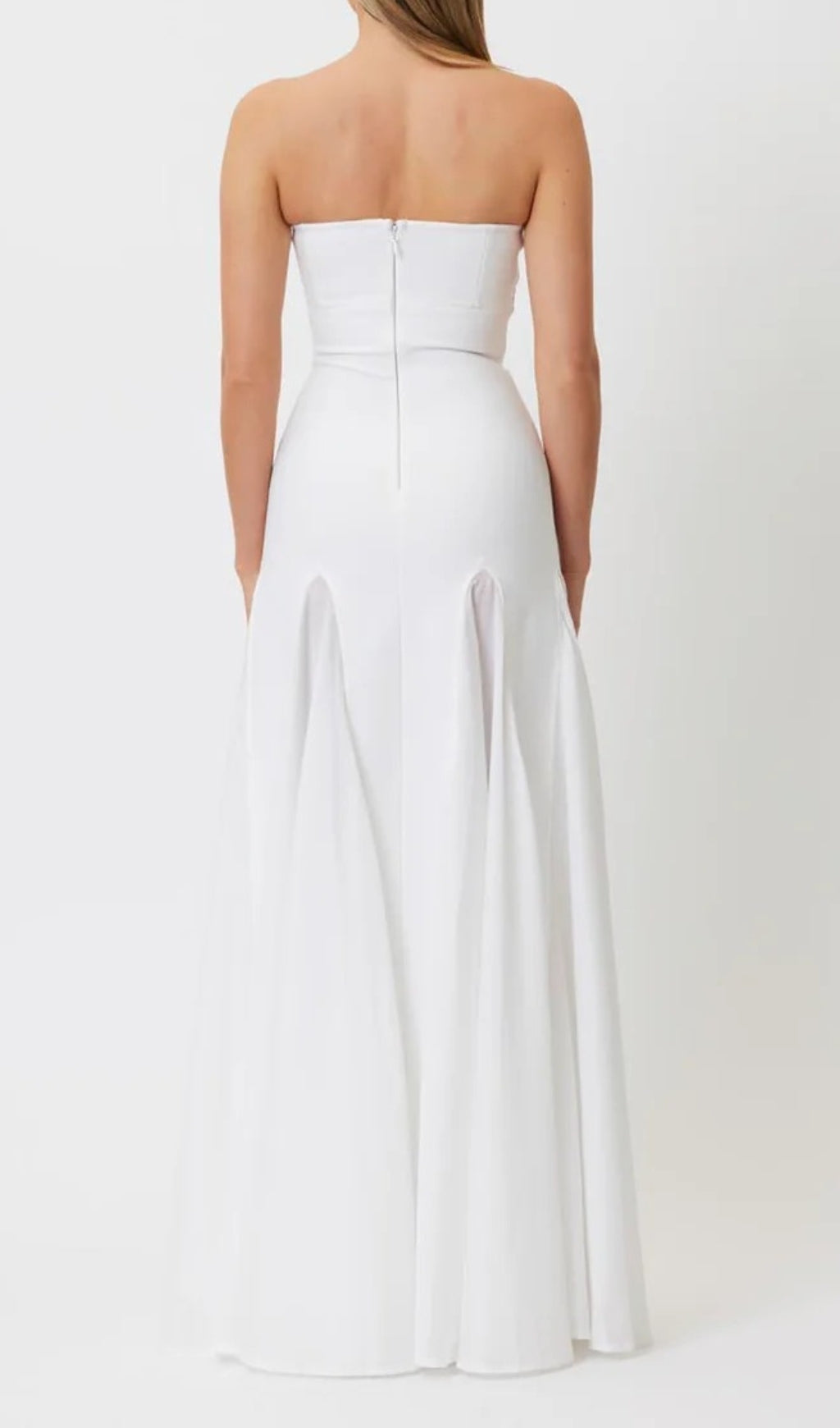 Elegant White Strapless Maxi Dress