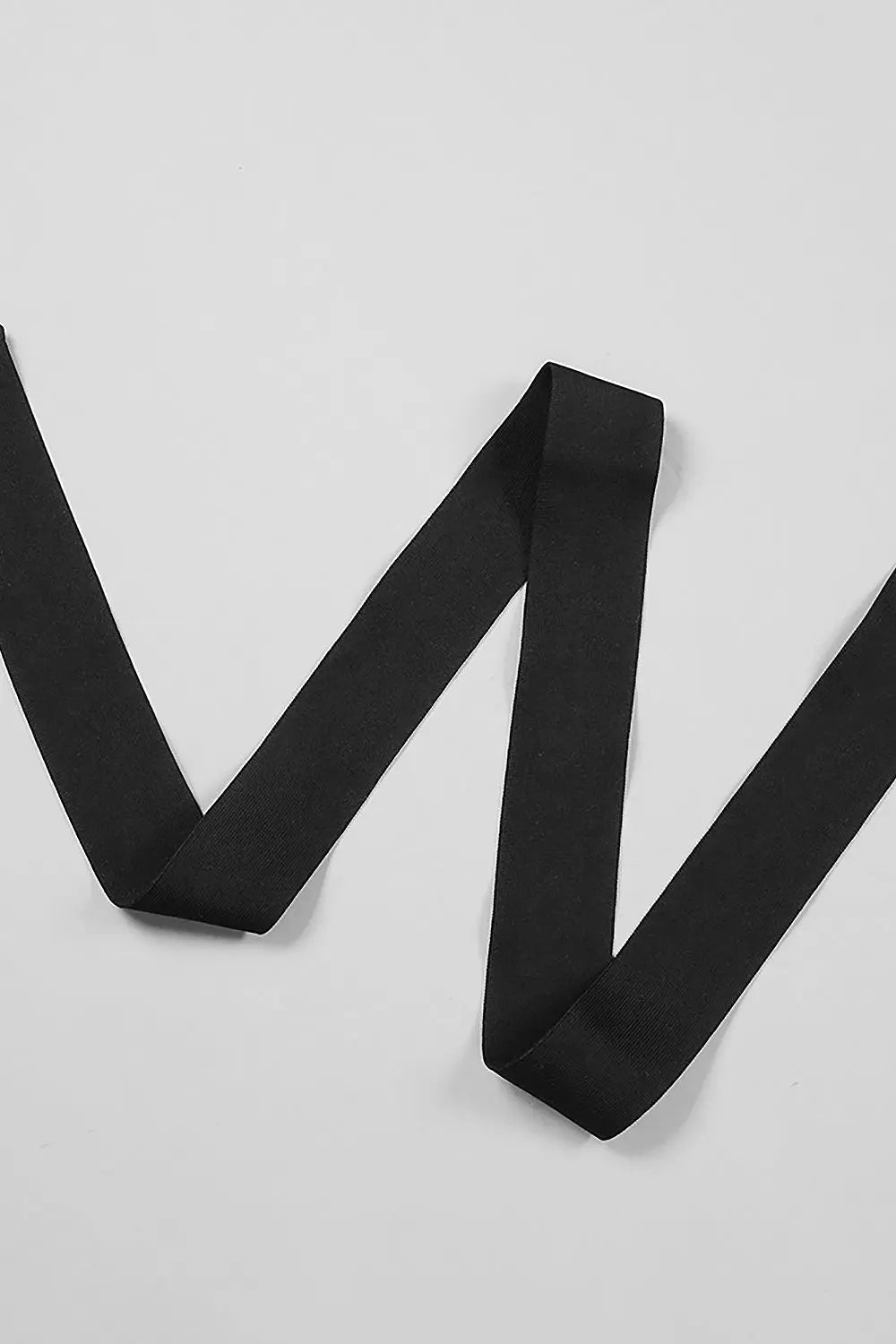 Chic Black Detachable Neck Maxi Bandage Dress