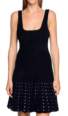 Aureline Crystal-Embellished Black Mini Dress