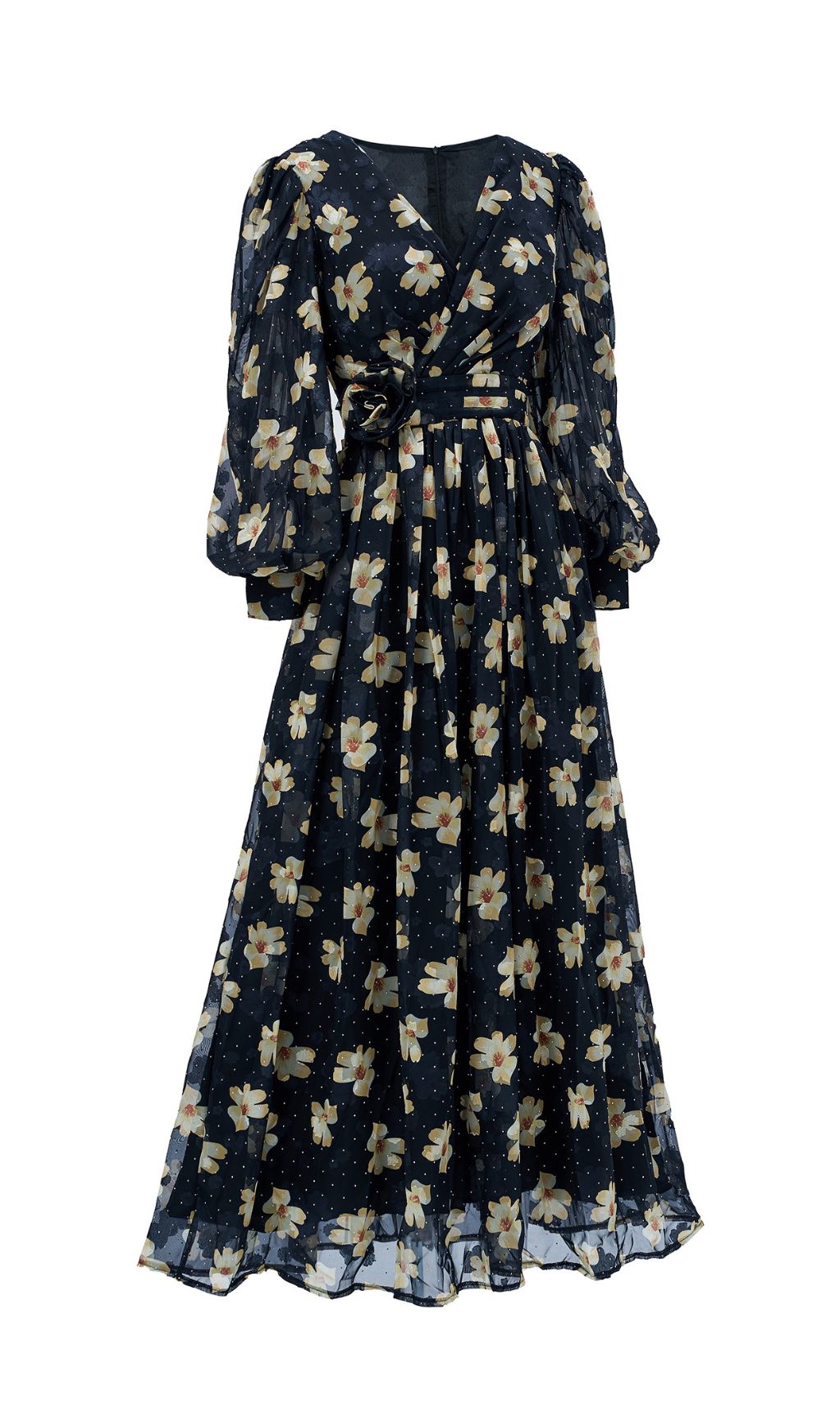 Feodora Romantic Floral Long Sleeve Maxi Dress