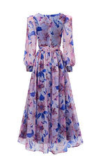 Ferial Romantic Blue Floral Maxi Dress