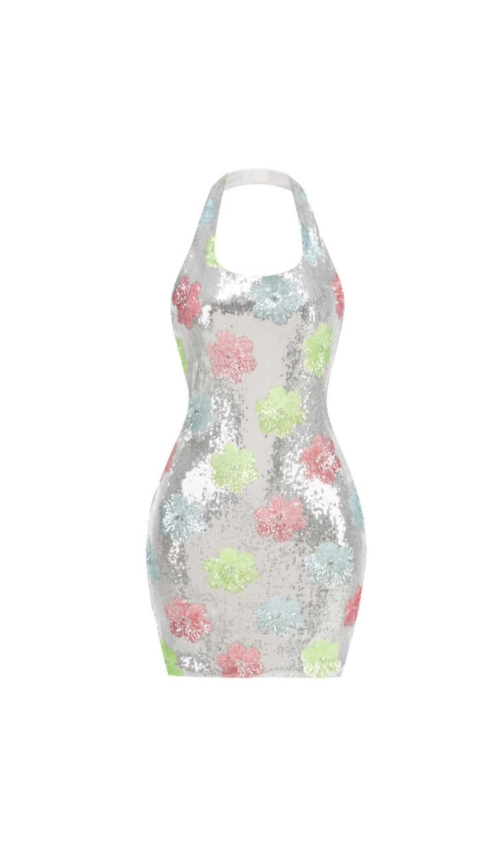 Dosia Halter Floral Sequin Mini Dress