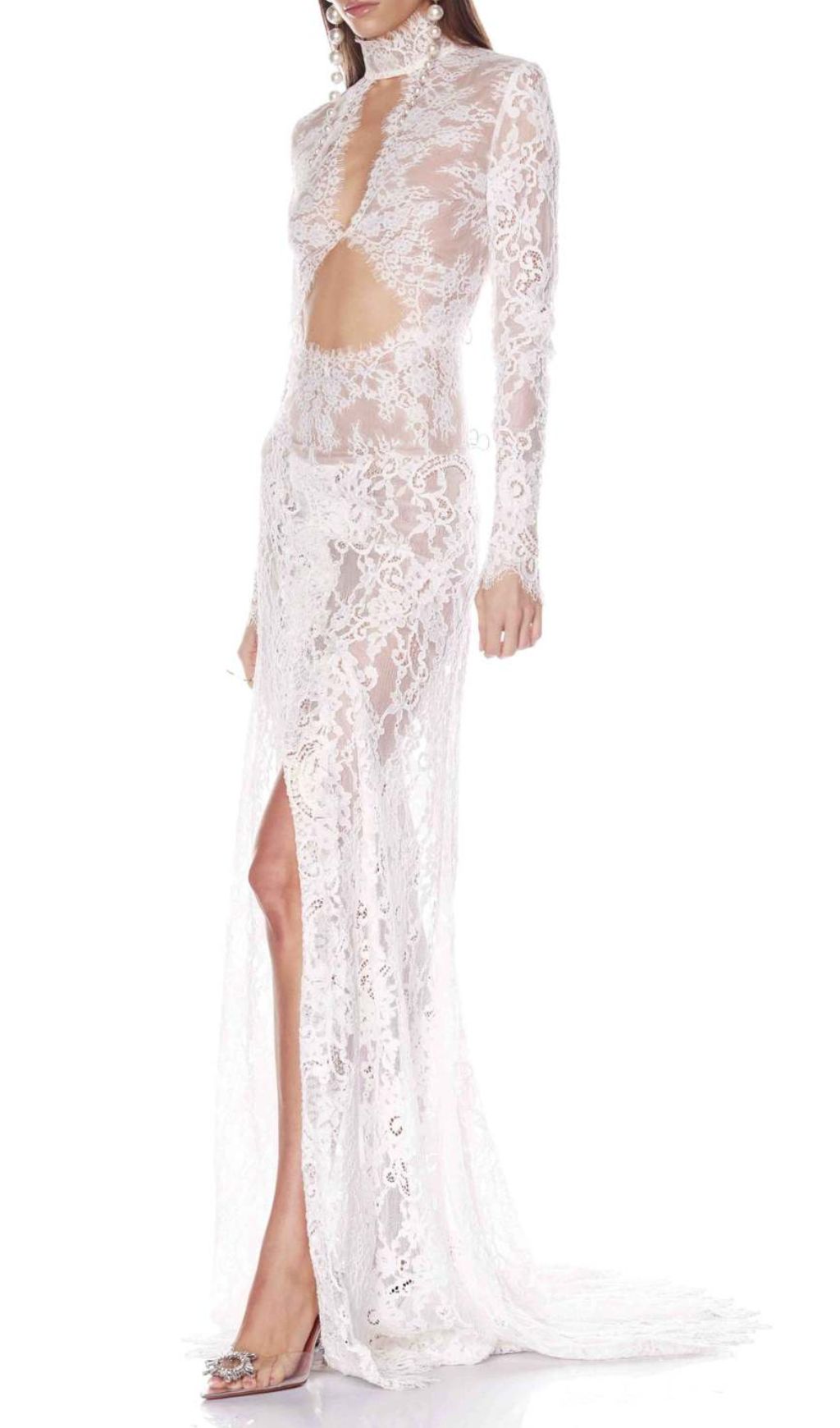 Faizah Daring Sheer Lace Maxi Dress