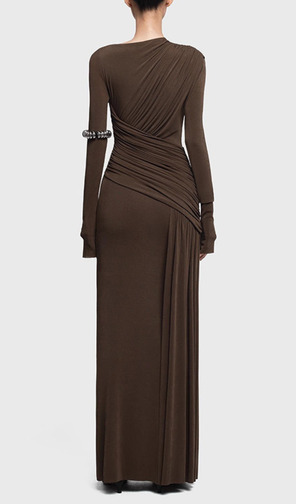 The Haruka Ruched Long Sleeve Maxi Dress