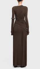 The Haruka Ruched Long Sleeve Maxi Dress