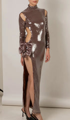 Bash Luxe Bronze Sequin Maxi Dress