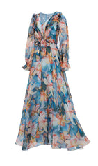 Fenicia Blue Floral Maxi Dress