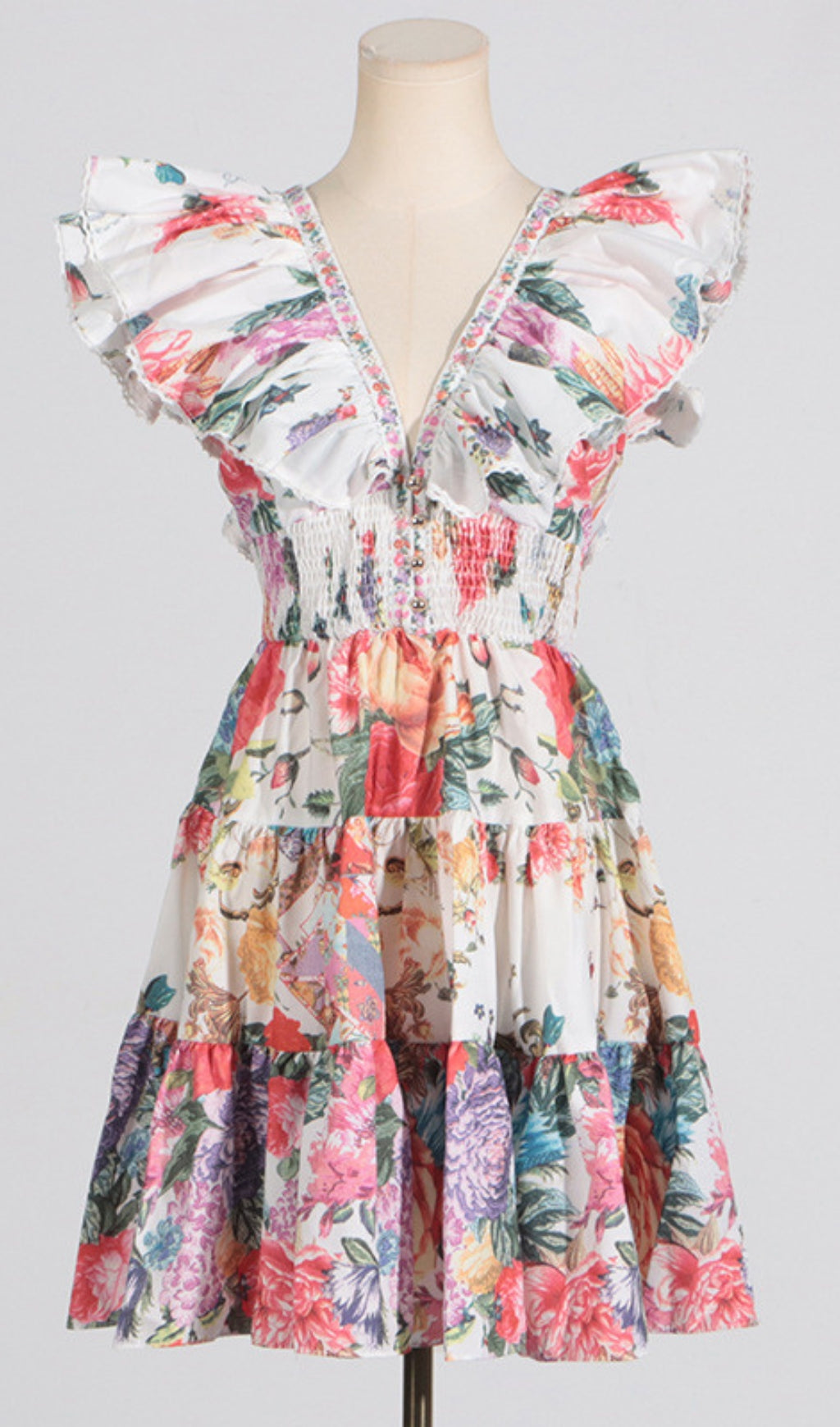 Cortez Floral Ruffle Mini Dress