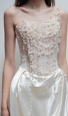 Ethereal Cali Pearl One-Shoulder Wedding Dress