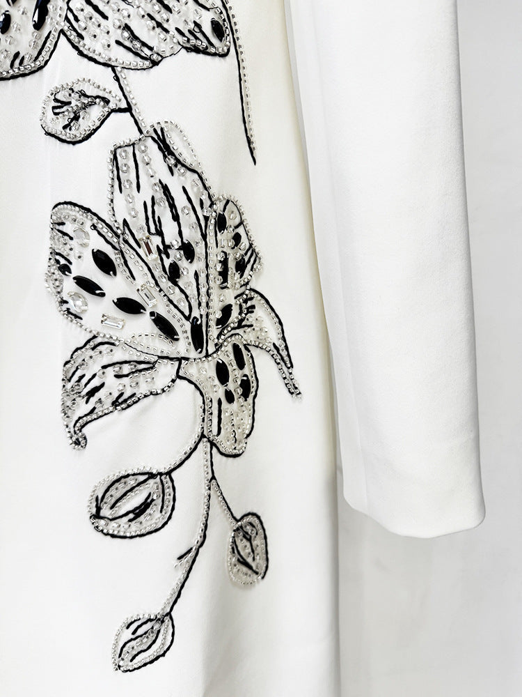 Jessica White Floral Embellished Evening Gown