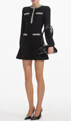 Sparkling Black Sequin Mini Dress