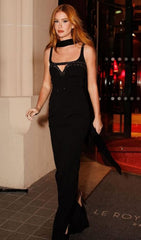 Faustine Black Diamond Eyelet Maxi Gown