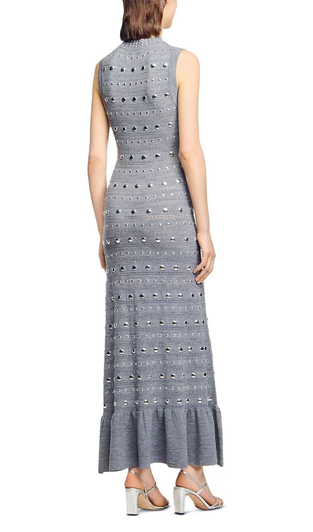 Venus Embellished Pointelle Knit Maxi Dress