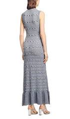Venus Embellished Pointelle Knit Maxi Dress