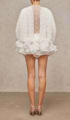 Enchanting White Lace Long Sleeve Maxi Dress