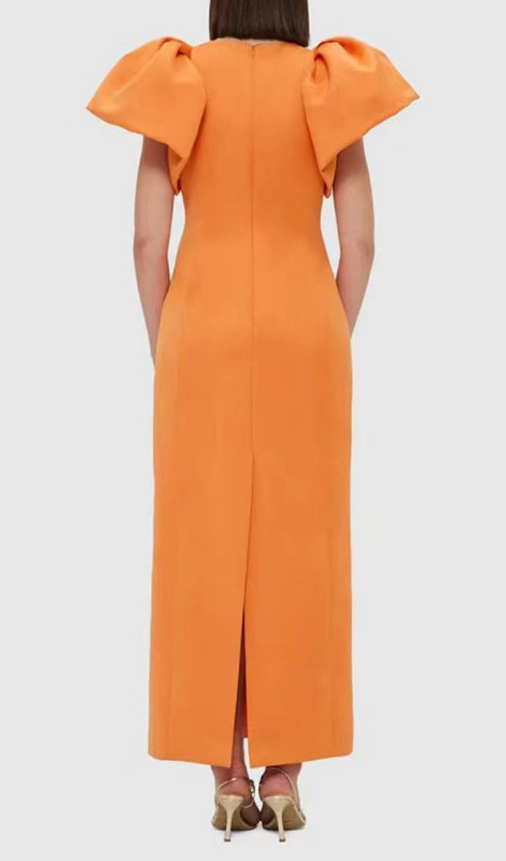 Fiorenzo Marigold Puff Sleeve Maxi Dress