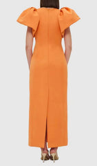 Fiorenzo Marigold Puff Sleeve Maxi Dress