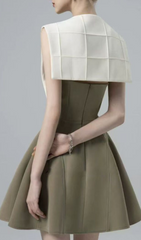 Honora Sculptural Color Block Mini Dress