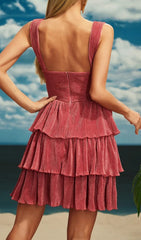 Beroe Starfish Cutout Tiered Mini Dress