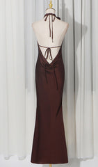 Jeneva Coffee Halter Maxi Dress