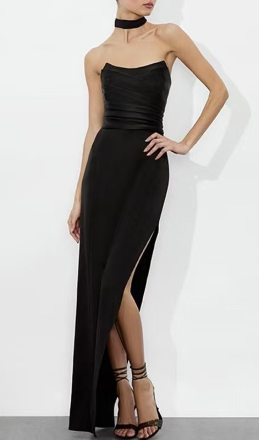Gwyn Black Strapless Maxi Dress